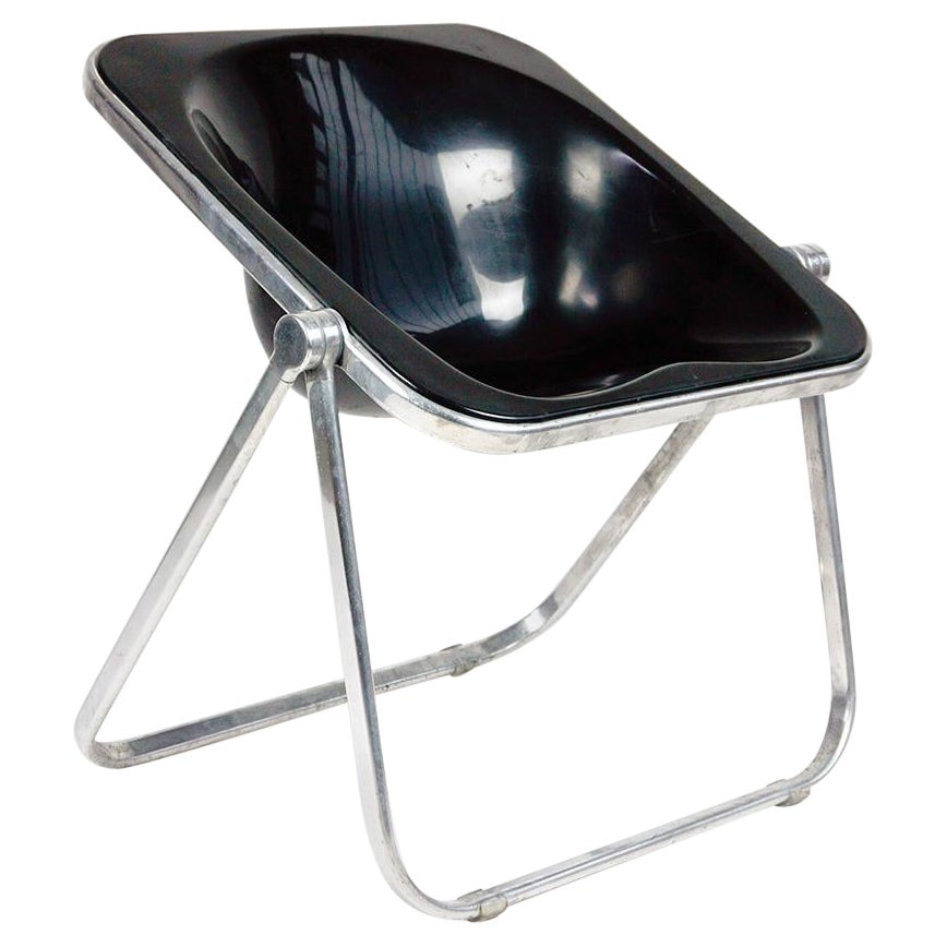 Black Plastic Plona Folding Chair by Giancarlo Piretti for Castelli Italy