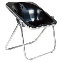  Klappbarer Plona-Stuhl aus schwarzem Kunststoff von Giancarlo Piretti für Castelli, Italien