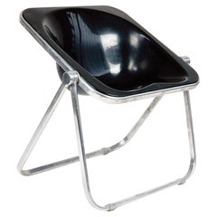  Chaise pliante Plona en plastique noir de Giancarlo Piretti pour Castelli, Italie