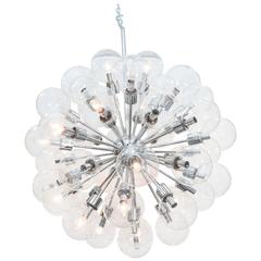 Elaborate 1960s Lightolier Sputnik Chandelier in Chrome with Glass Globes 5