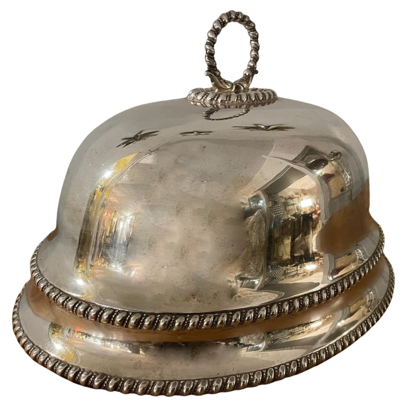 Bell de plat anglais en métal argenté du XXe siècle, années 1950