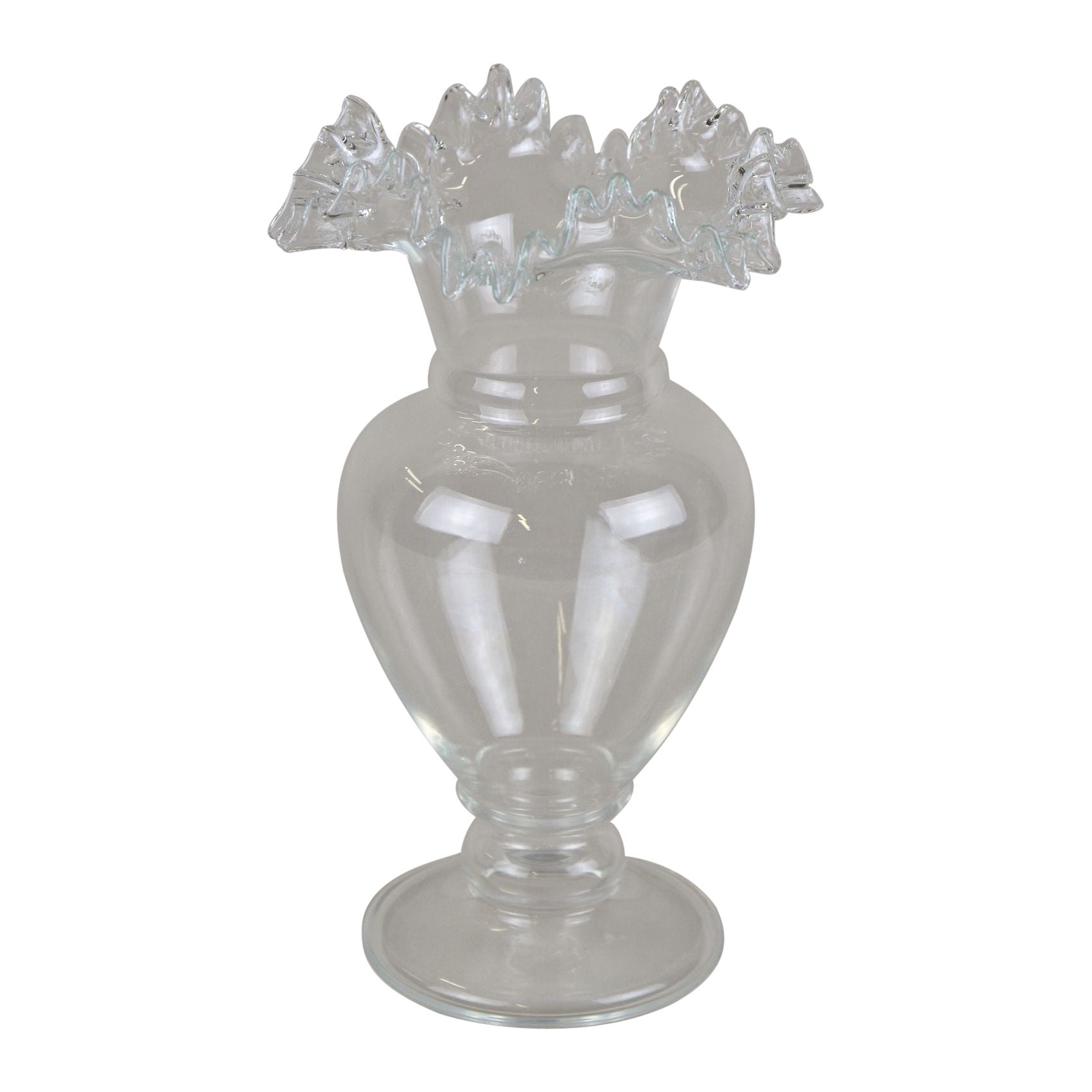 20th Century Art Nouveau Frilly Glass Vase, Austria, circa 1910 For Sale