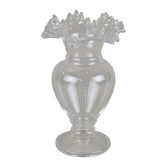 20th Century Art Nouveau Frilly Glass Vase, Austria, circa 1910