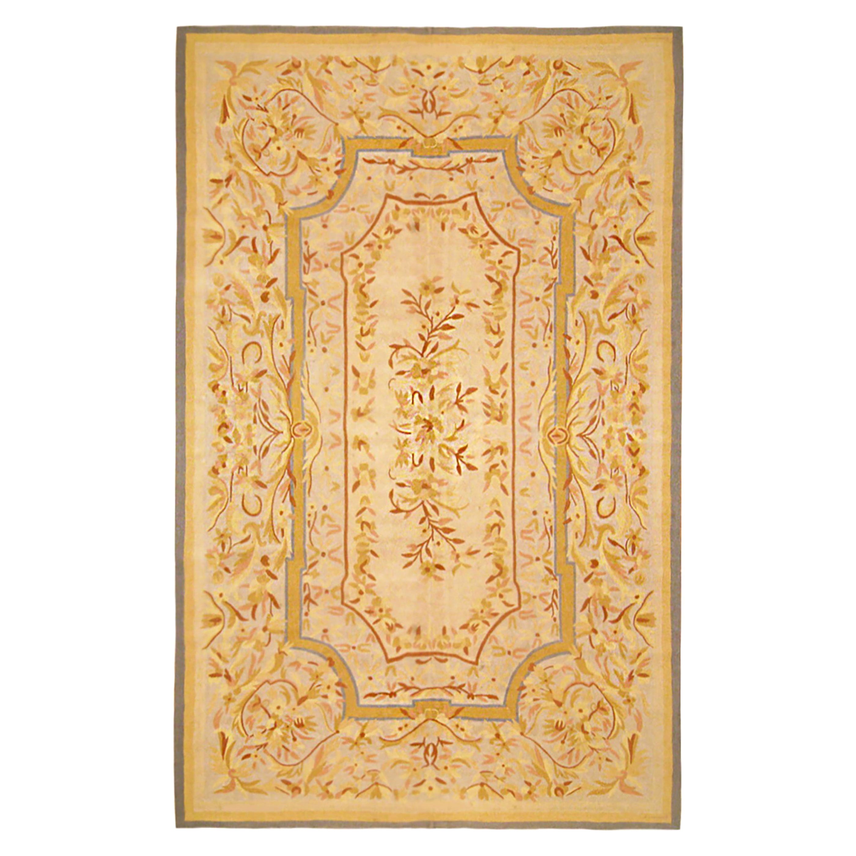 Indischer dekorativer orientalischer Vintage-Teppich mit Kettenstich in Zimmergröße