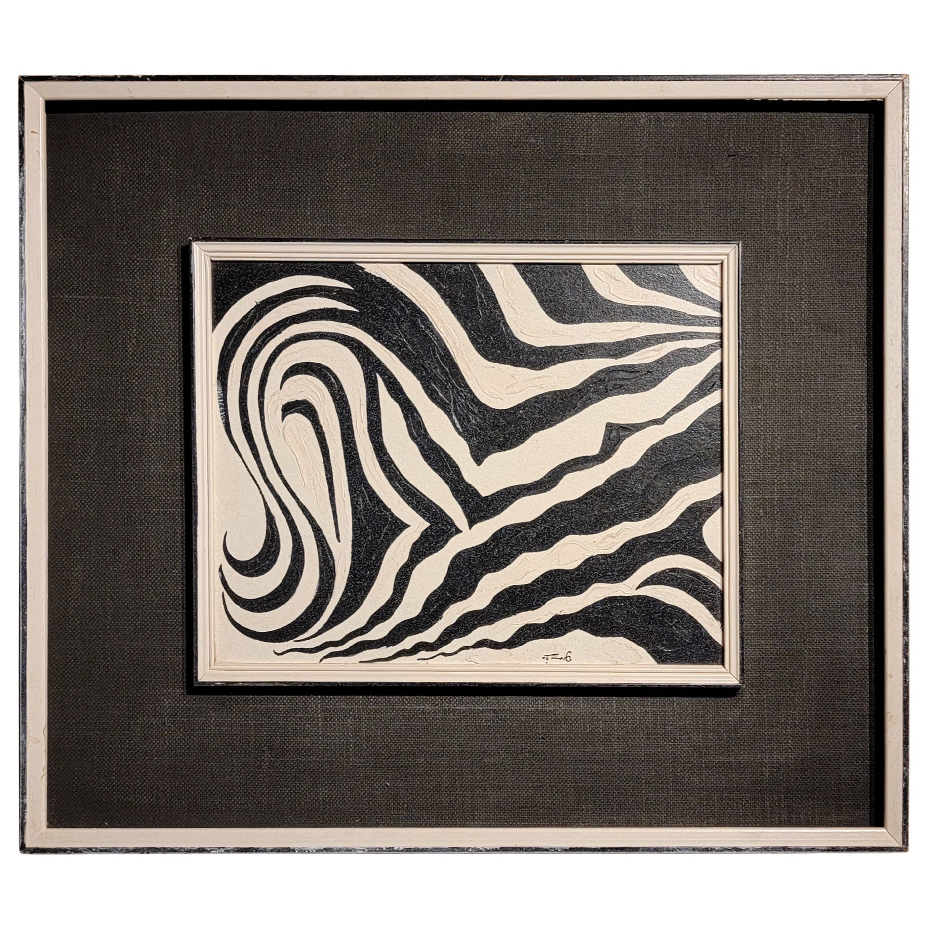 Pintura Abstracta, Blanco y Negro Años 50 en venta
