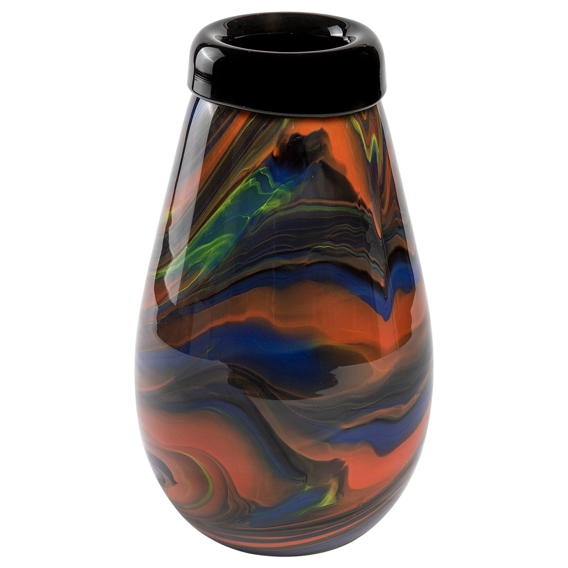 Vase en verre de Murano marbré Missoni pour Arte Vetro, XXe siècle, années 80 en vente