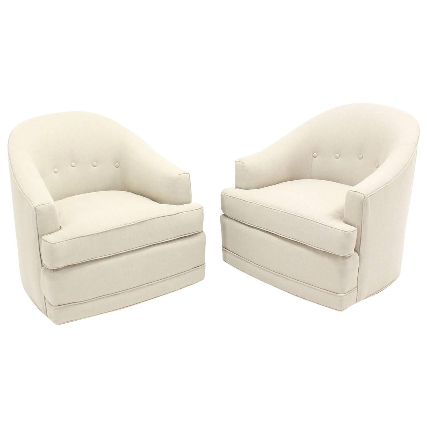 Pair of Barrel Back Swivel Chairs