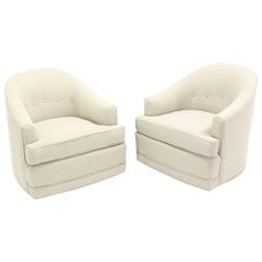 Pair of Barrel Back Swivel Chairs