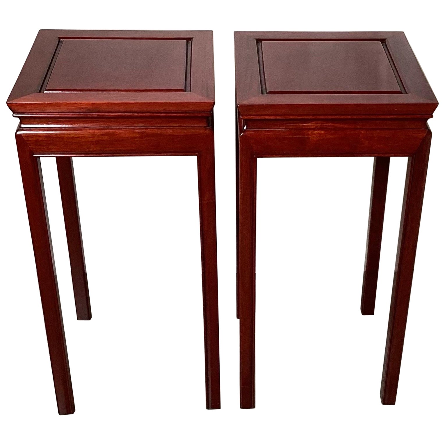 Pair of Chinese Square Stands of Tables For Sale
