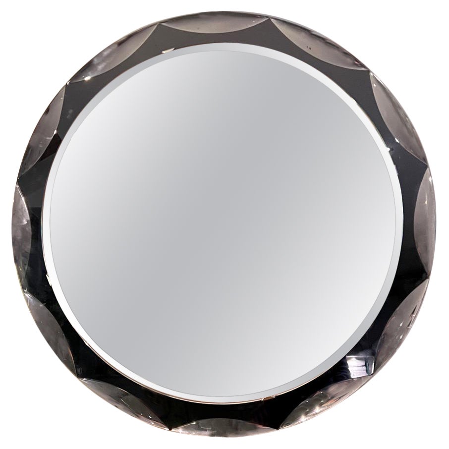  Metalvetro Galvorame - Italian 1960s Mid-Century Round Mirror For Sale
