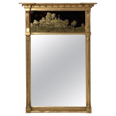 Antique Federal Style Eglomise Mirror