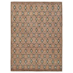 Rug & Kilim’s Moroccan Style Rug in Beige with Colorful Diamond Patterns