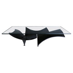 Maurice Barilone Sculpted Steel Voiles Coffee Table for Roche Bobois