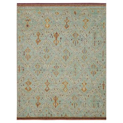 Rug & Kilim’s Moroccan Style Rug in Blue with Geometric Patterns