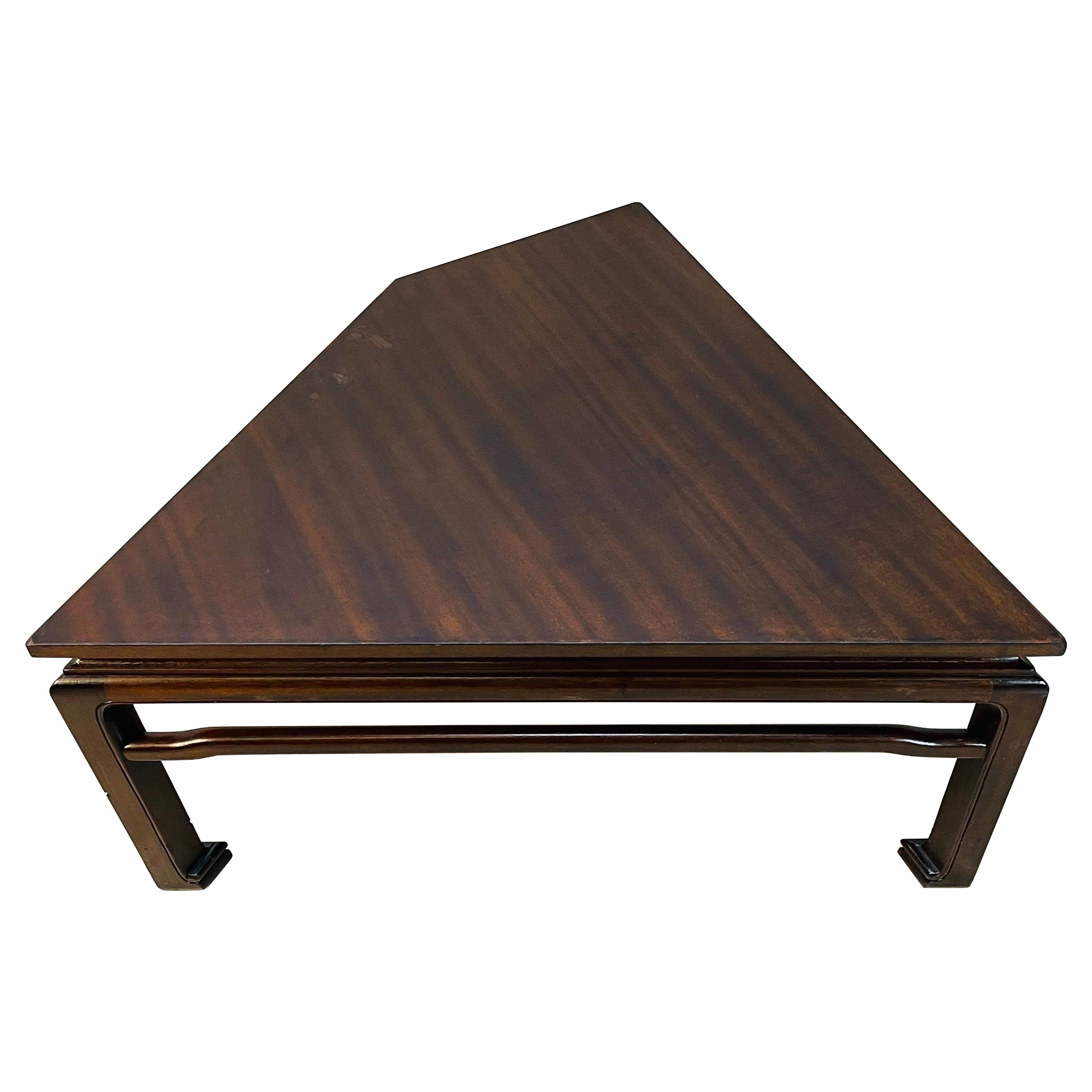 Asian Style Mahogany Corner Side Table For Sale