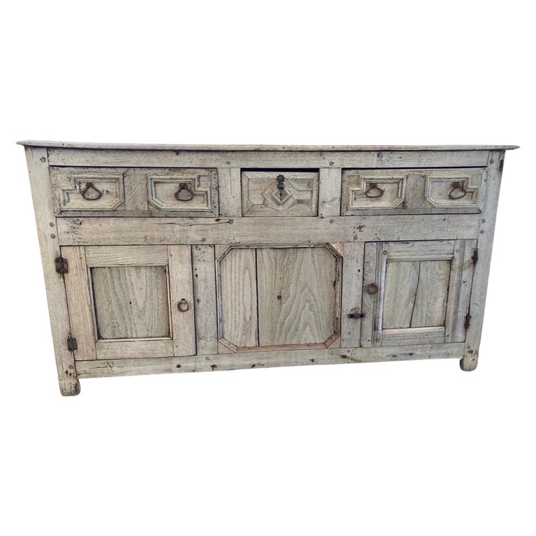 17th Century Bleached Oak Jacobean Server/Sideboard For Sale