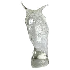 Vintage Midcentury Murano Crystal Owl