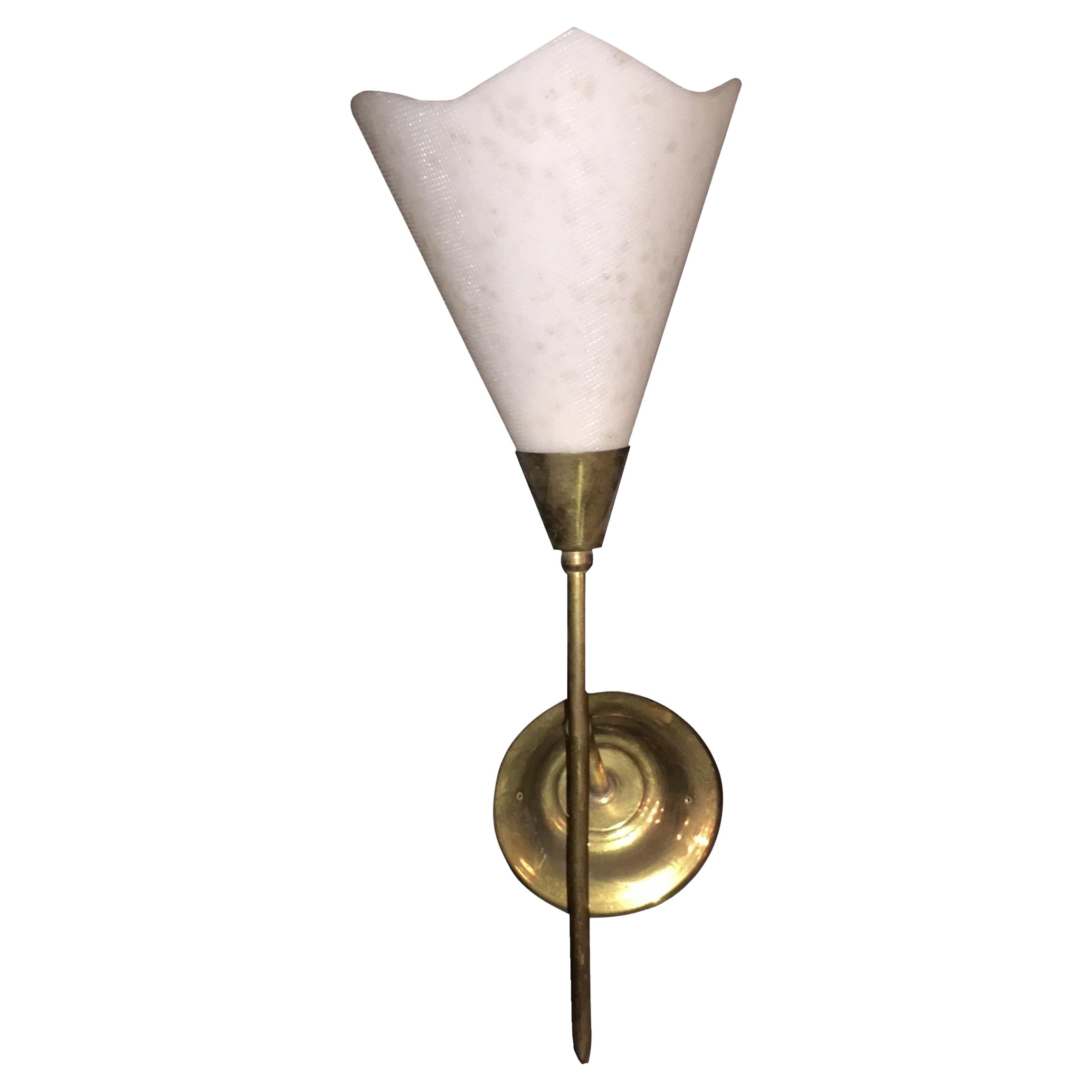 Sconce Italian, 1960, Materials, Acrylic and Bronze For Sale