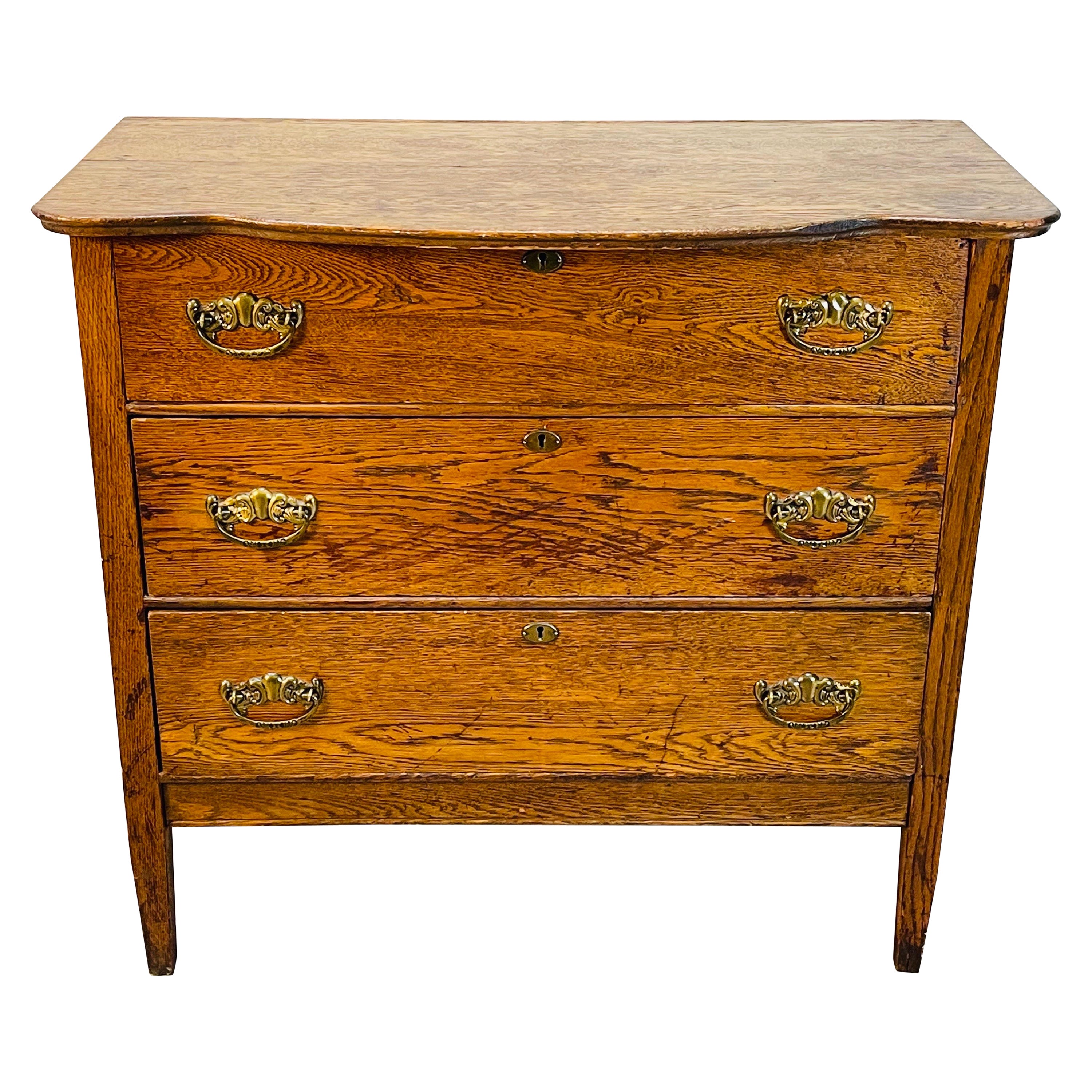 Rustic Oak Wood Dresser For Sale