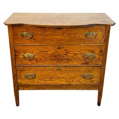 Antique Rustic Oak Wood Dresser