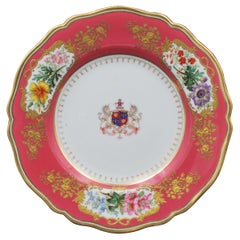 Assiette armoriée pour la société d'orfèvrerie Spode, vers 1900