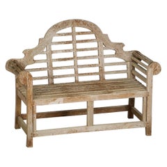 Antique Lutyens Style Teak Garden Bench Seat from England