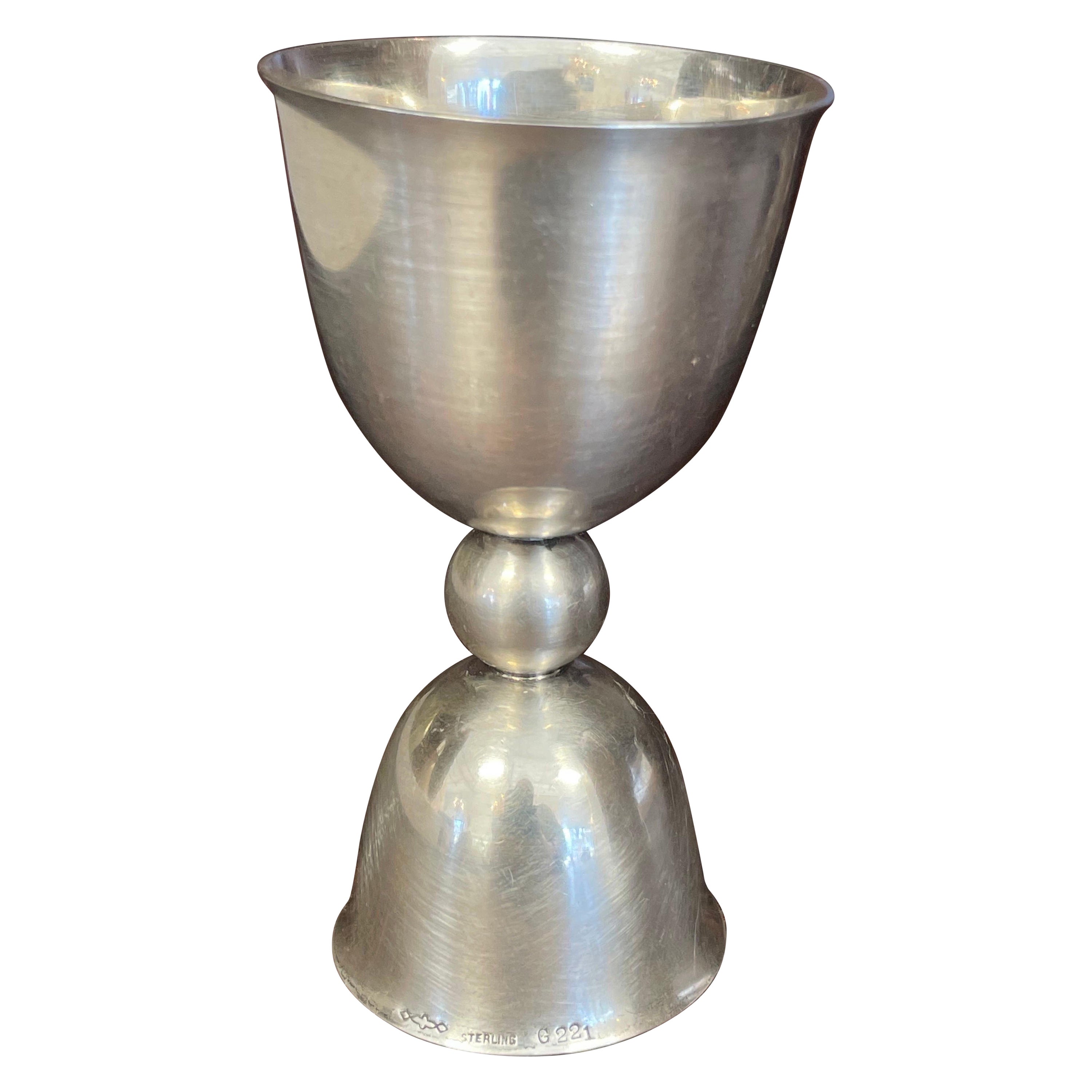 Verre à liqueur Jigger Dominick Haff en argent sterling mesurant #G221