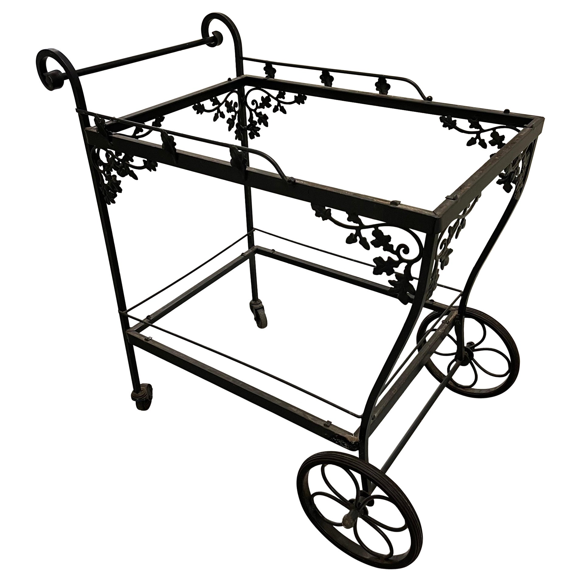 Woodard Orleans Wrought Iron Tea Cart or Bar Cart