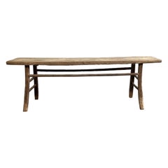 Vintage Elm Wood Console Table