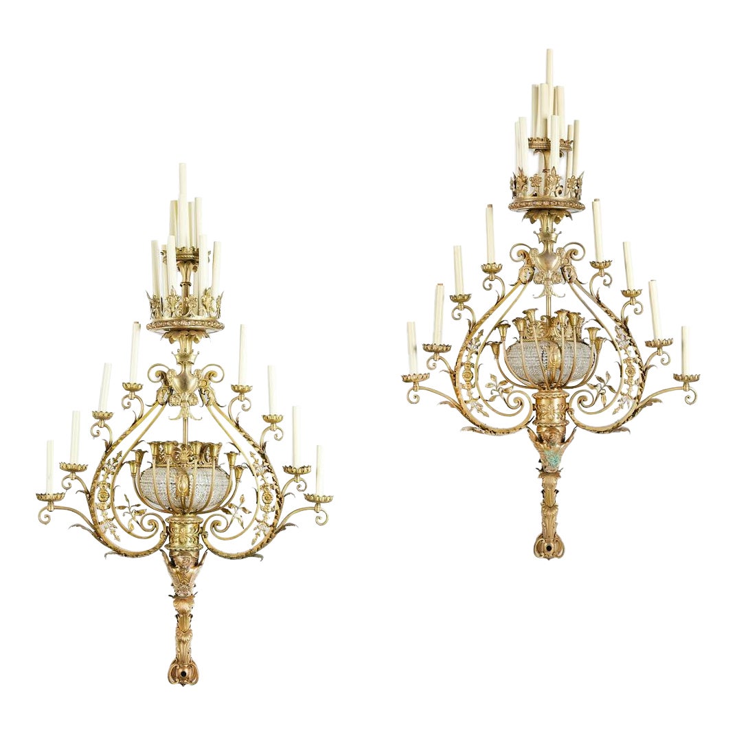 Pair of Belle Epoque Wall Sconces by Victor Paillard, France, 19th Century
