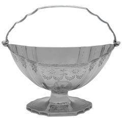 George III Period Neoclassical Design Sterling Silver Sugar Basket, London, 1795