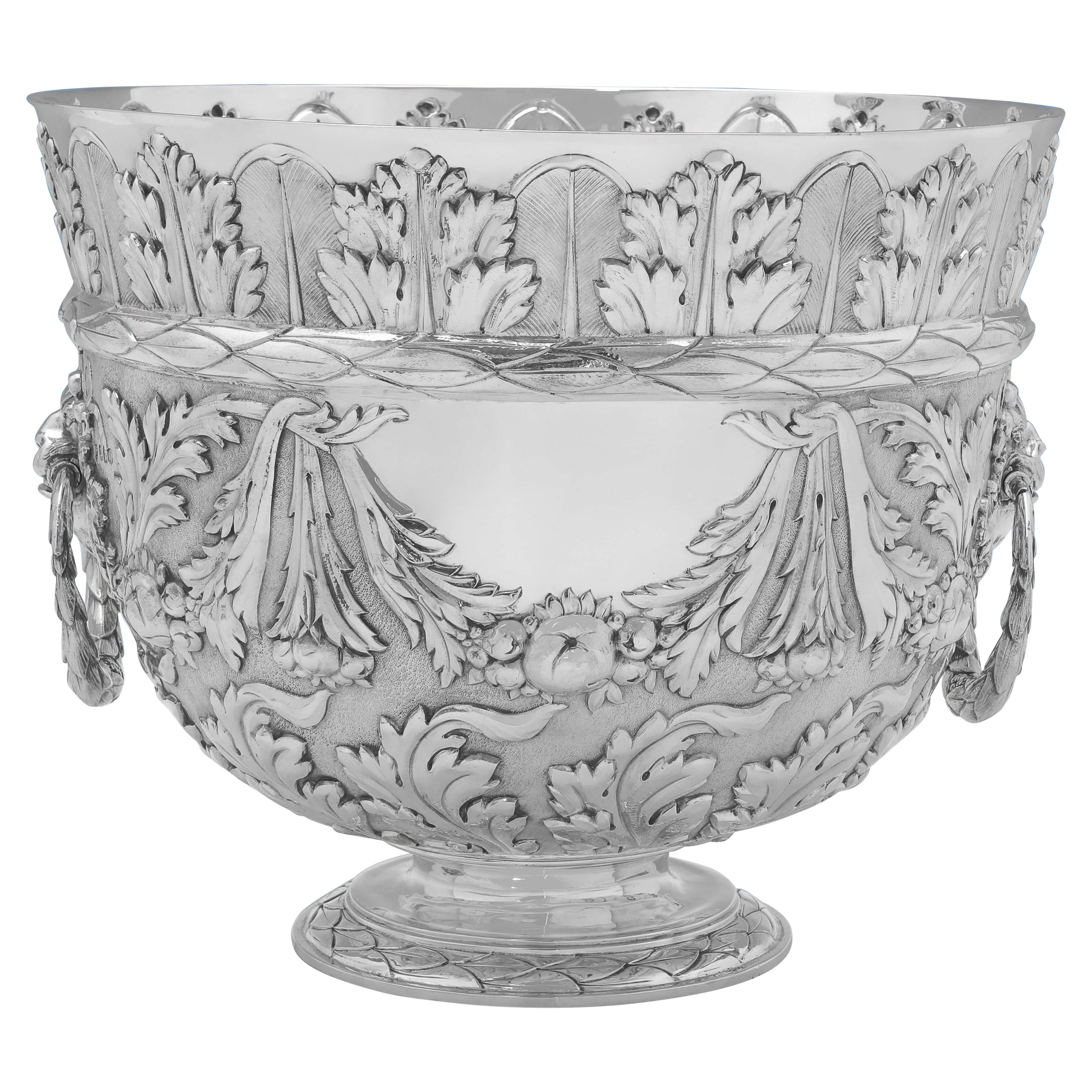 Incredible & Large Antique Brittania Standard Silver Bowl, 3.9kg, London 1903 For Sale
