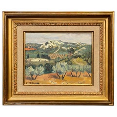 Vintage Oil Painting on Canvas by Yves BRAYER "The olive trees in the Alpilles"