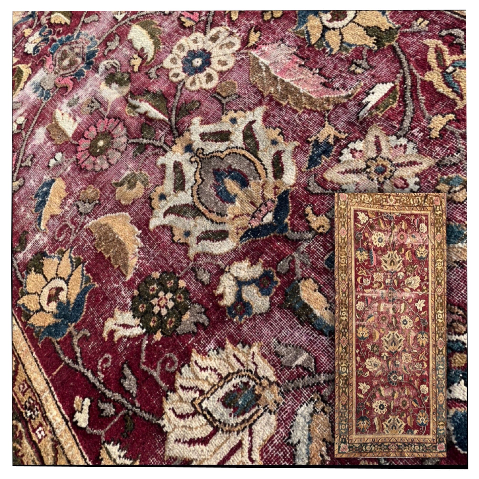 Antiker Indo-/Persischer Teppich Agra, 19. Jahrhundert, Fragment