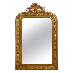 19th Century Louis Philippe Mirror, with Floral Embellished Frame