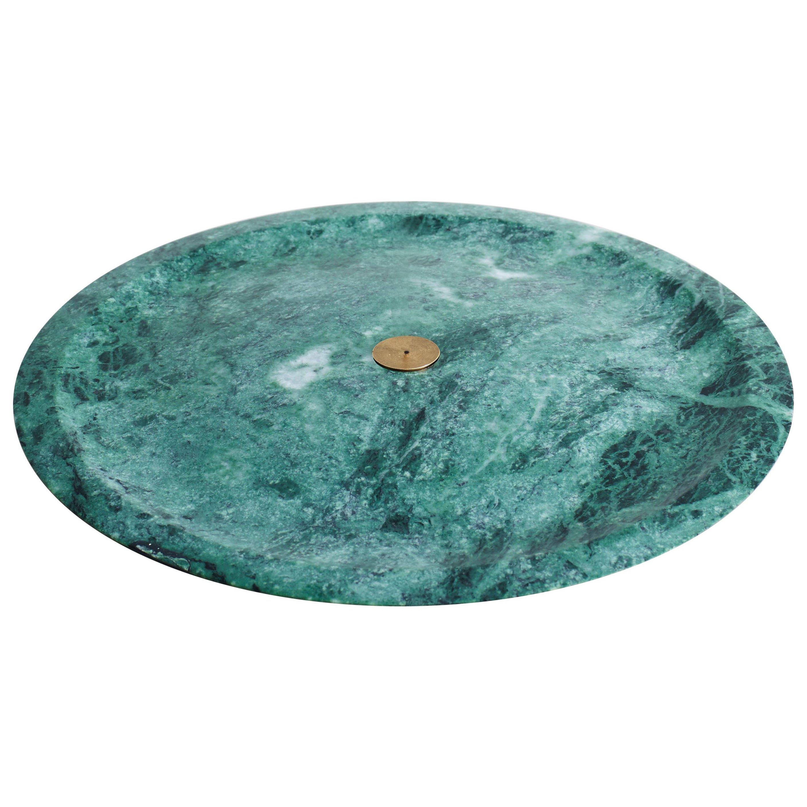 Incense Plate, Green Guatemala Sculpted Marble by Henry Wilson