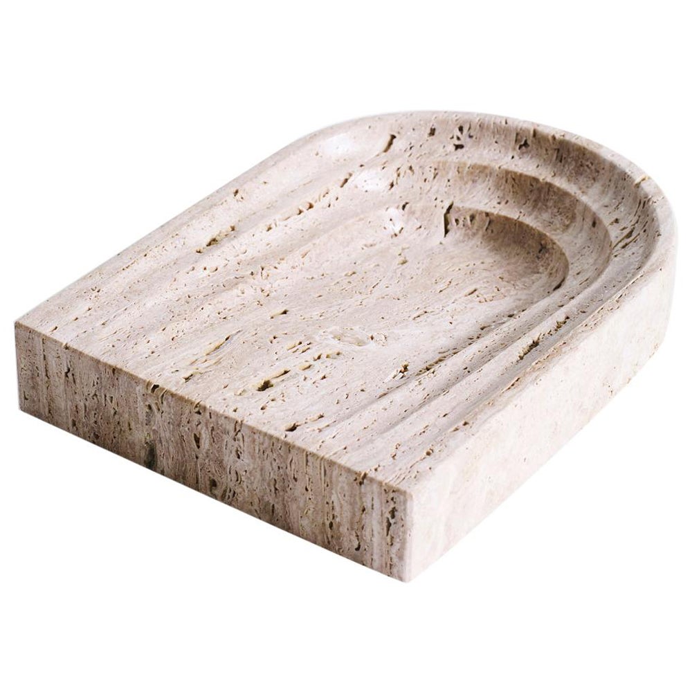 Travertine Thoronet Dish by Henry Wilson For Sale