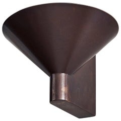 Conical Up, Sculpted Blackened Bronze Wall Light by Henry Wilson