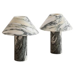 Set aus 2 Säulenlampen aus Arabescato-Marmor von Henry Wilson
