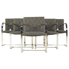Knoll Mid Century Brno Flatbar Chrome Dining Chairs - Set of 6
