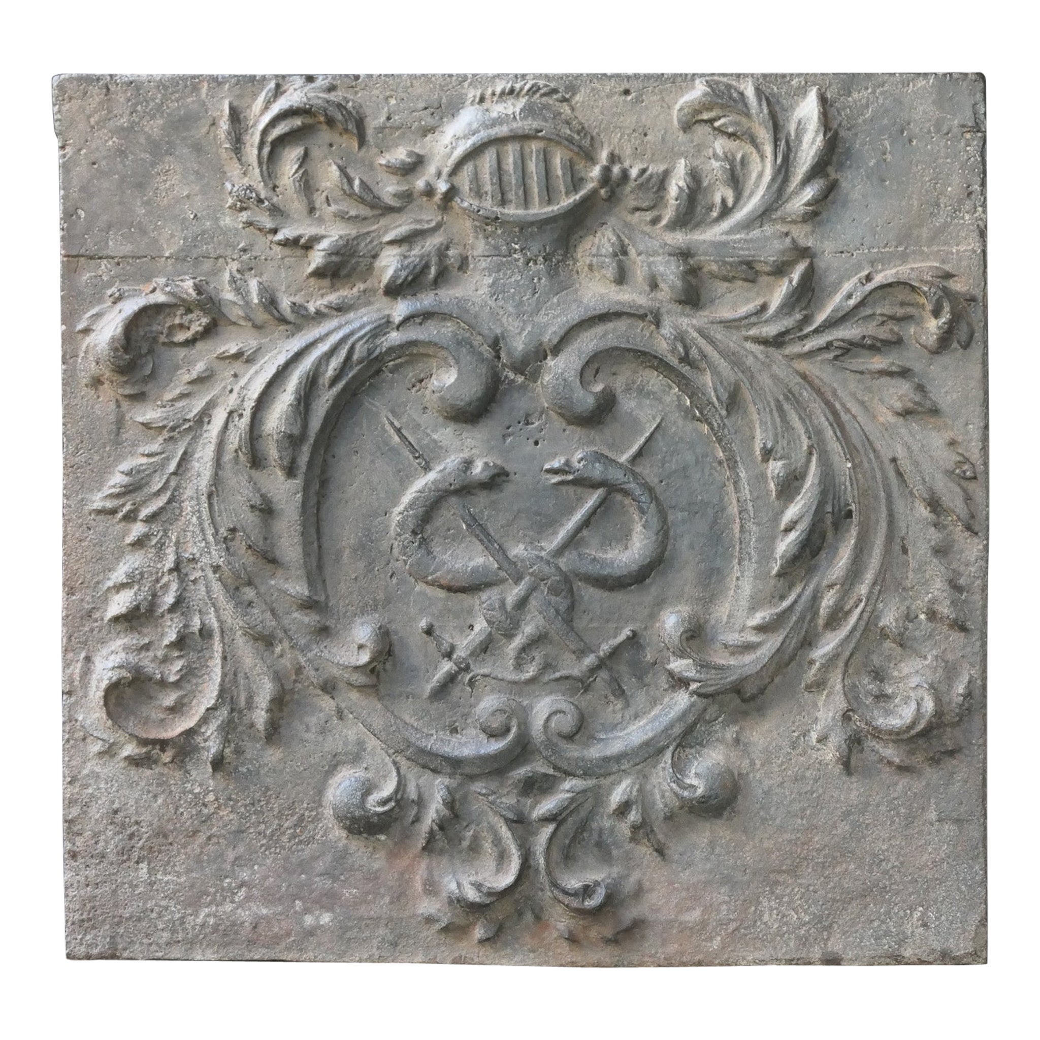 17th Century French Louis XIV 'Coat of Arms' Fireback / Backsplash For Sale