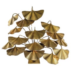 Vintage Iconic Ginkgo Leaves Floor Lamp by Tommaso Barbi, 1970 circa