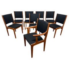 Set of Eight Johannes Andersen Danish Teak Dining Chairs Circa 1960s