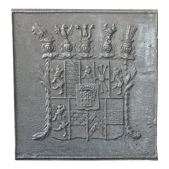 17th Century, German Louis XIV Coat of Arms Fireback
