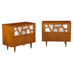 Pair of Gio Ponti Attributed Pair of Oak Cabinets, Italy, circa 1950
