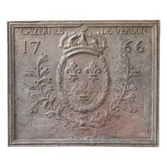 18th Century French Louis XIV 'Coat of Arms' Fireback