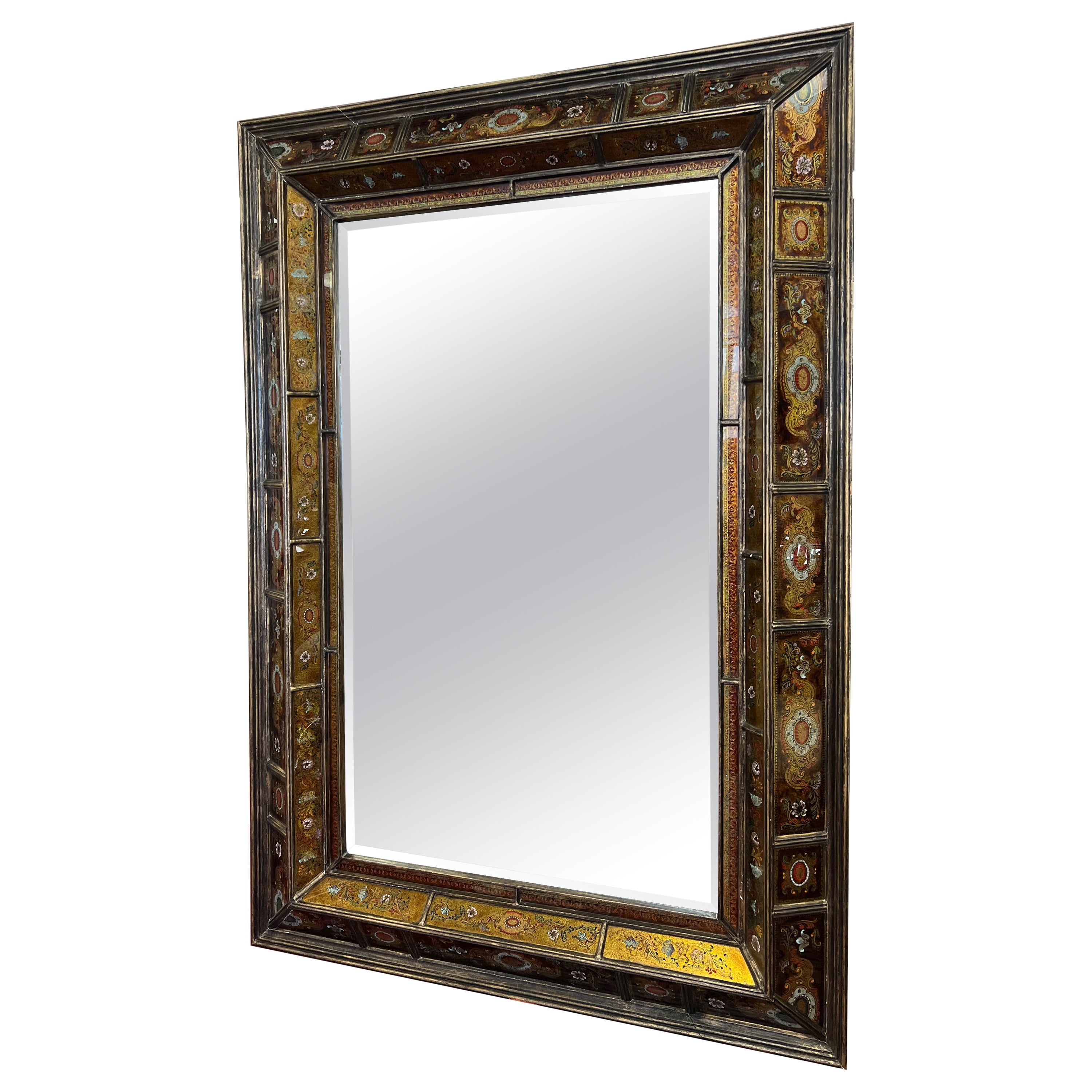 Monumental Verre Églomisé Rectangular Mirror