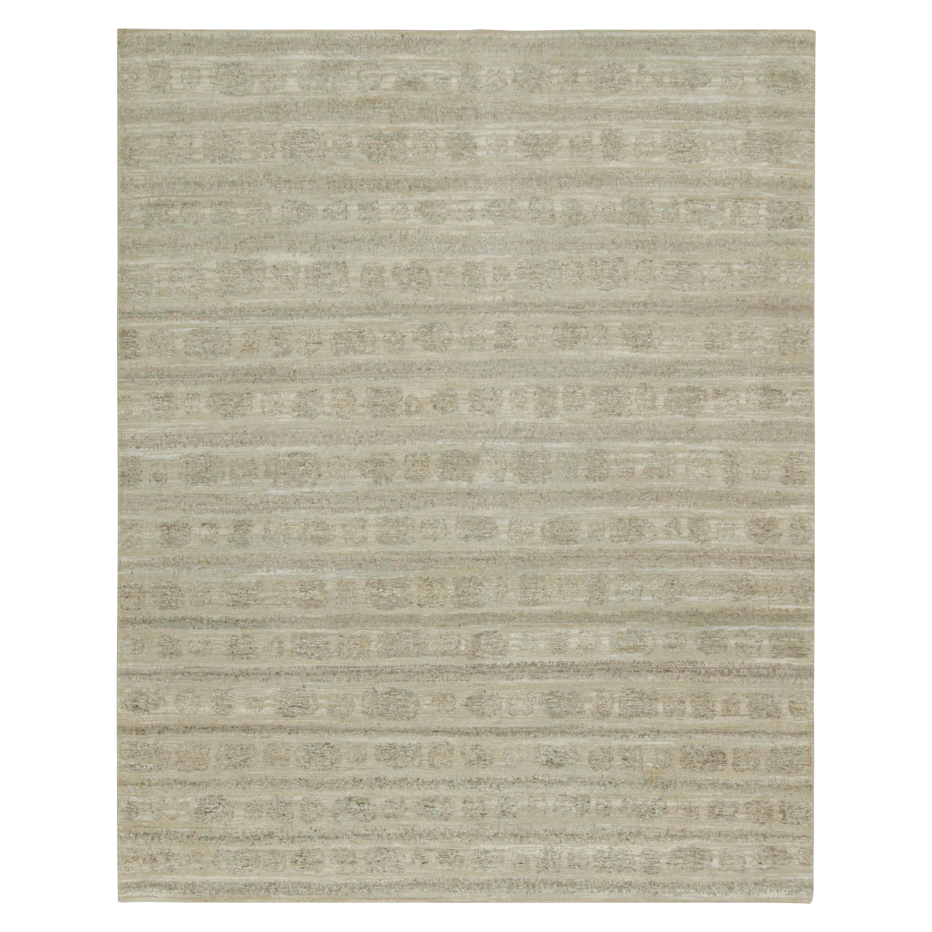 Rug & Kilim’s Abstract Rug in Beige and Grey Patterns For Sale