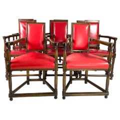 Set of 8 Jacobean Style Dining Armchairs by Dennis and Leen