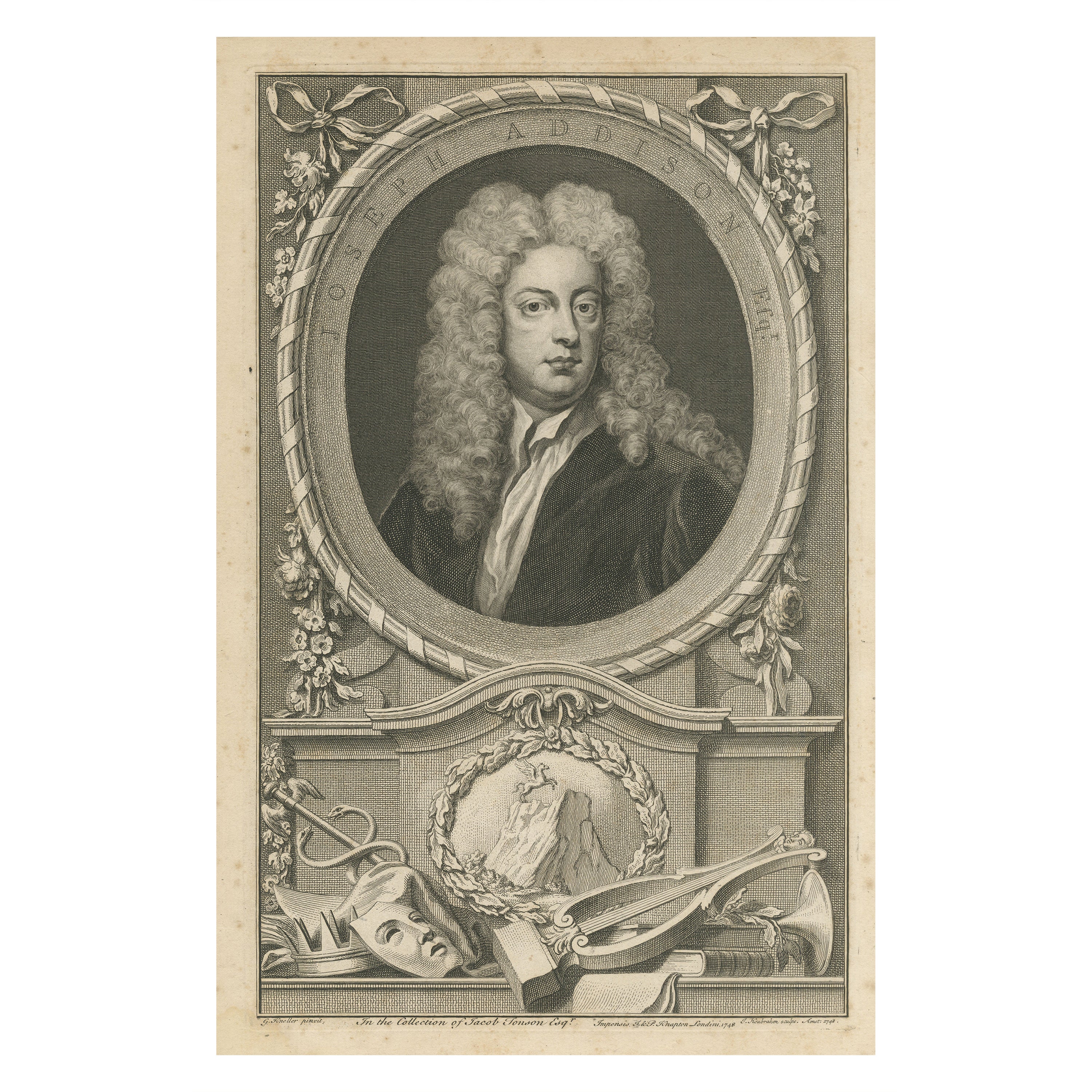 Antique Portrait of Joseph Addison For Sale